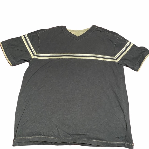 Other - Men’s Shirt Blue and Gray Medium V-neck Short Sleeves Cotton 90s Retro